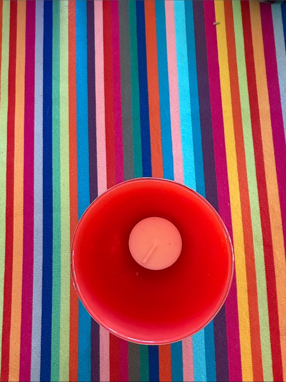 Red Glass Votive with Red Candle - Party Lights